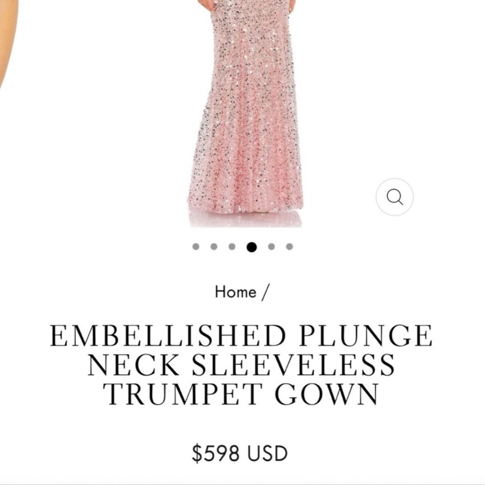 Elegant Pink Beaded Evening Gown - Picture 7 of 8
